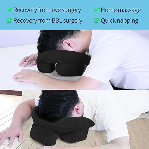 Miniatura 7 de Almohada boca abajo para dormir - Almohada boca abajo después de cirugía ocular, almohada BBL para dormir, cojín boca abajo, almohada de masaje
