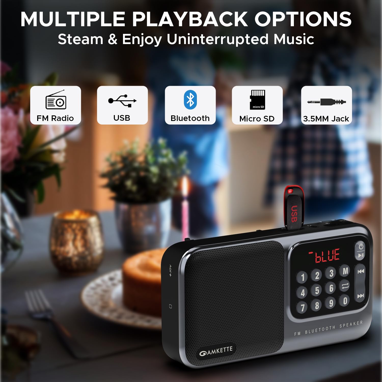 Amkette Pocket Mate Side View z portami