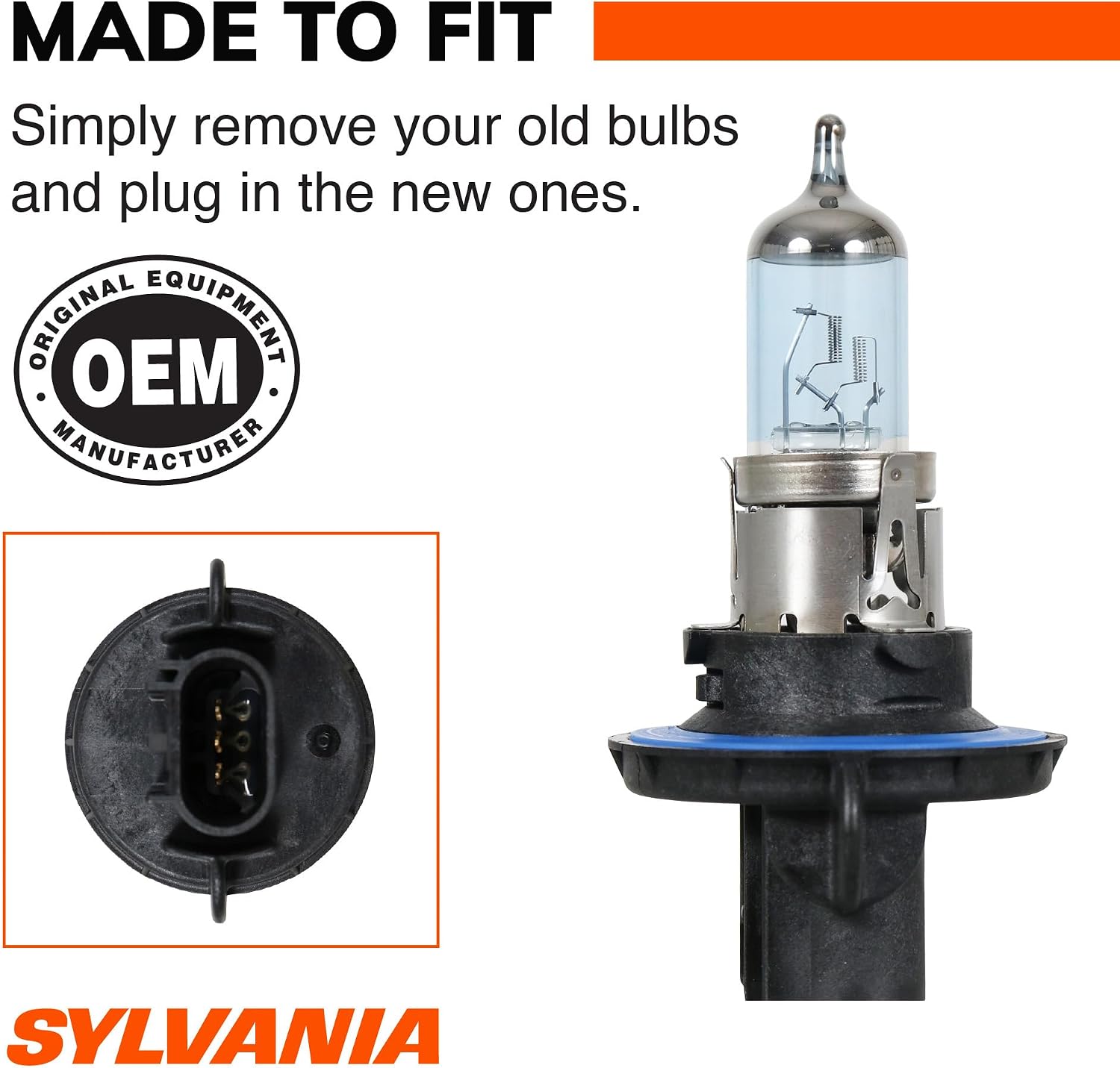 SYLVANIA H13 (9008) SilverStar zXe GOLD Halogen Headlight Bulb, 2 Bulbs image 3