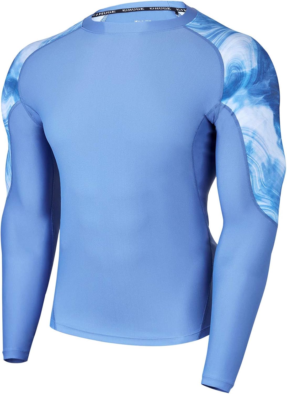 HUGE SPORTS Men's Rash Guard Long Sleeves UPF 50+ UV Sun Protection Quick Drying Splice Compression Swim Shirts : Sports & Outdoors