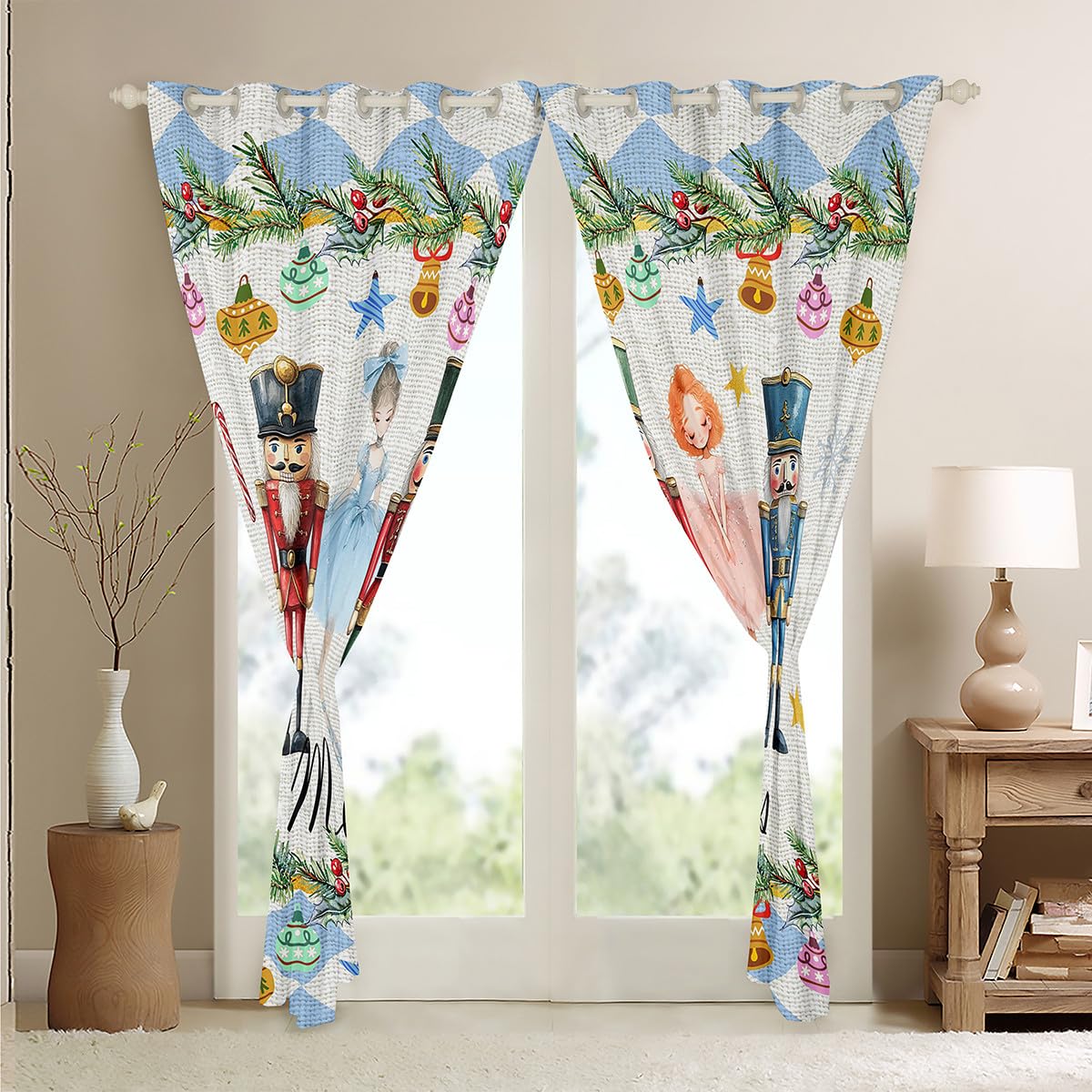 Homewish Nutcracker and Ballet Girl Curtains for Bedroom,Christmas Nutcracker Curtains Gifts for Kids Girls Boys,Xmas Decorations Curtains Winter Snowflake Window Curtains 2 Panels 52x63 - Image 4