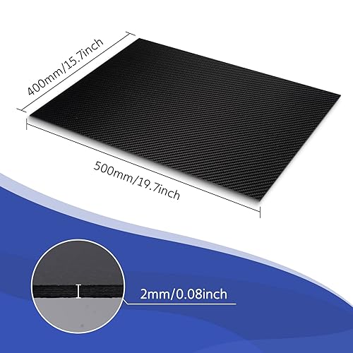 Miniatura 26 de Hojas de Fibra de Carbono 100X200X0.5MM - FAKILO 100% 3K Fibra de Carbono Mate para Reparación de Paneles de Modelos de Billeteras Hechas a Mano DIY