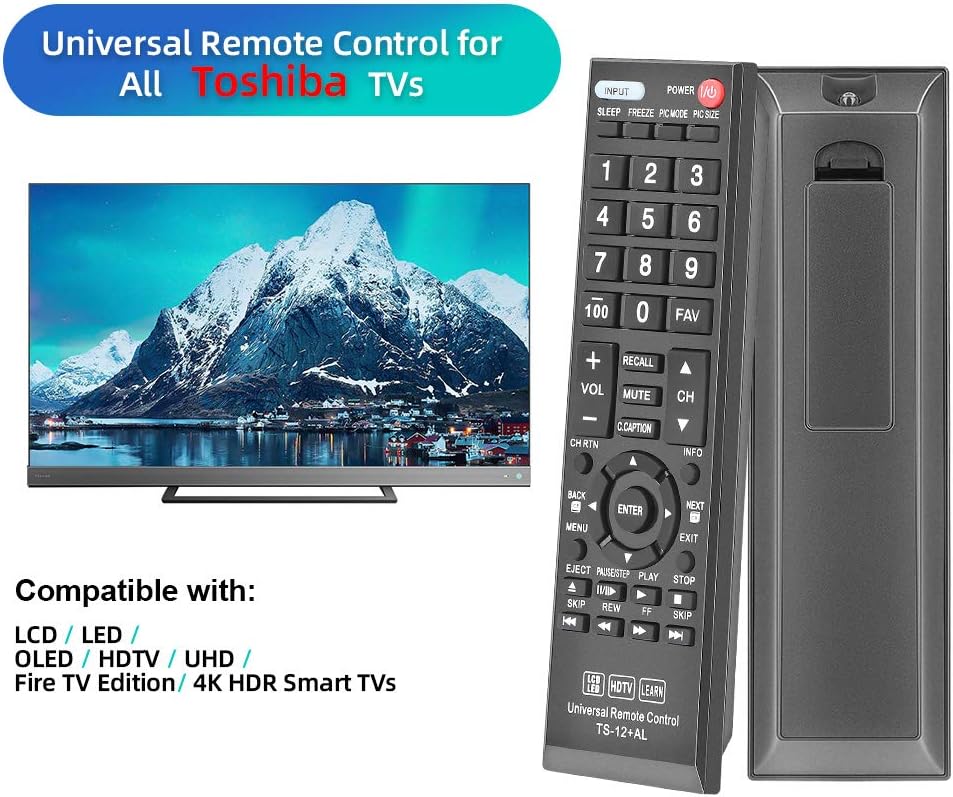 Gvirtue Universal Remote Control Compatible Replacement for Toshiba TV/ HDTV/ LCD/ LED, CT-90325 CT-90326 CT-90329 CT-8037 CT-90302 CT-90275 CT-90 CT-90366