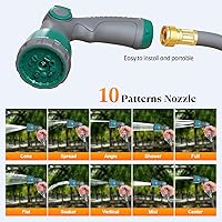 Vista 8 de 1/2" x 130 ft Retractable Garden Hose Reel, Heavy Duty Water Hose Reel Wall Mounted, Any Length Lock, 180°Swivel, Water Hose with 10-Function Nozzle