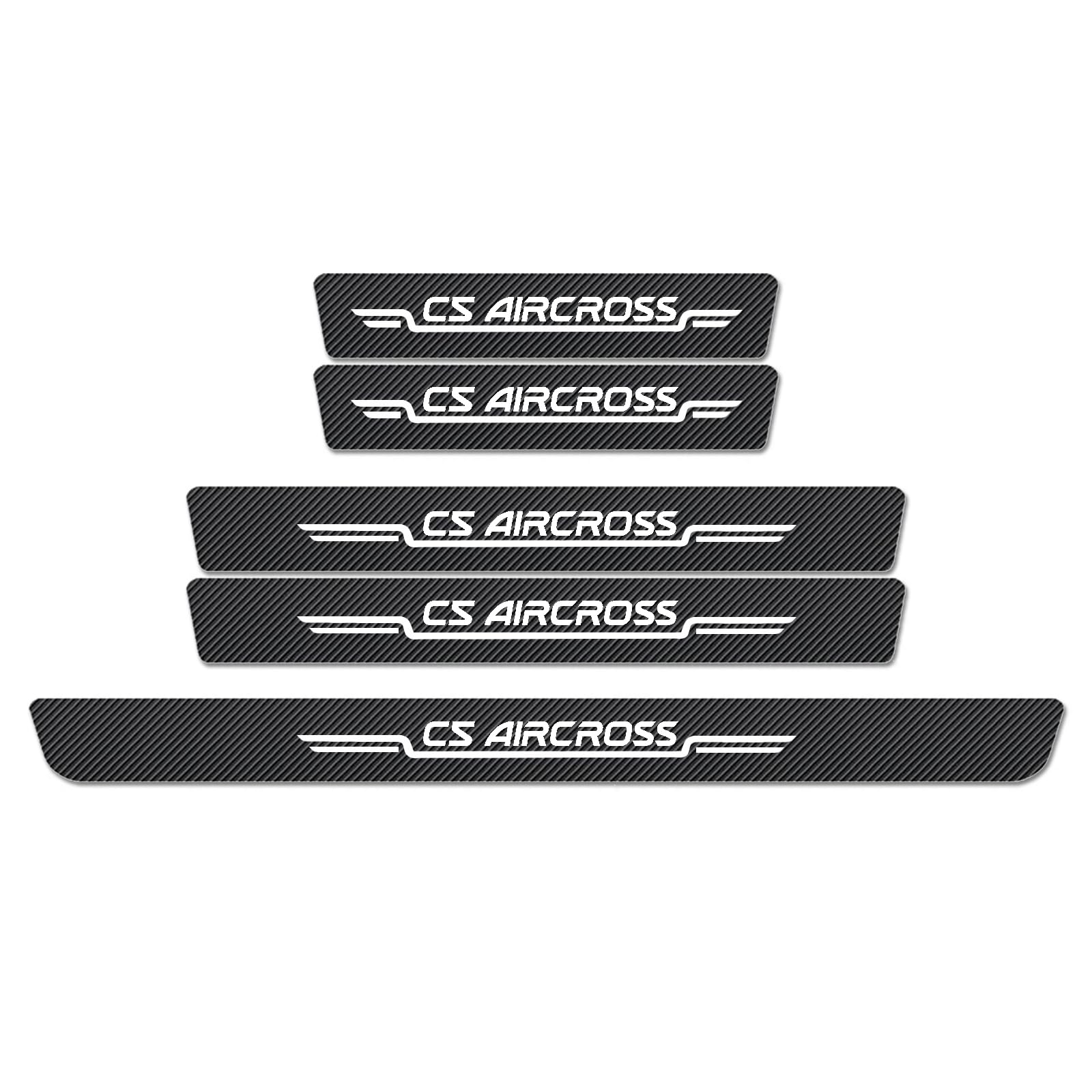 WXH97F Car Door Sill Protector Scuff Plates for Citroen C5 Aircross 2017-2025 2026, Carbon Fibre Effect Door Step Guard, Rear Boot Bumper Strip, Self-Adhesive Anti-Scratch Protection Sticker