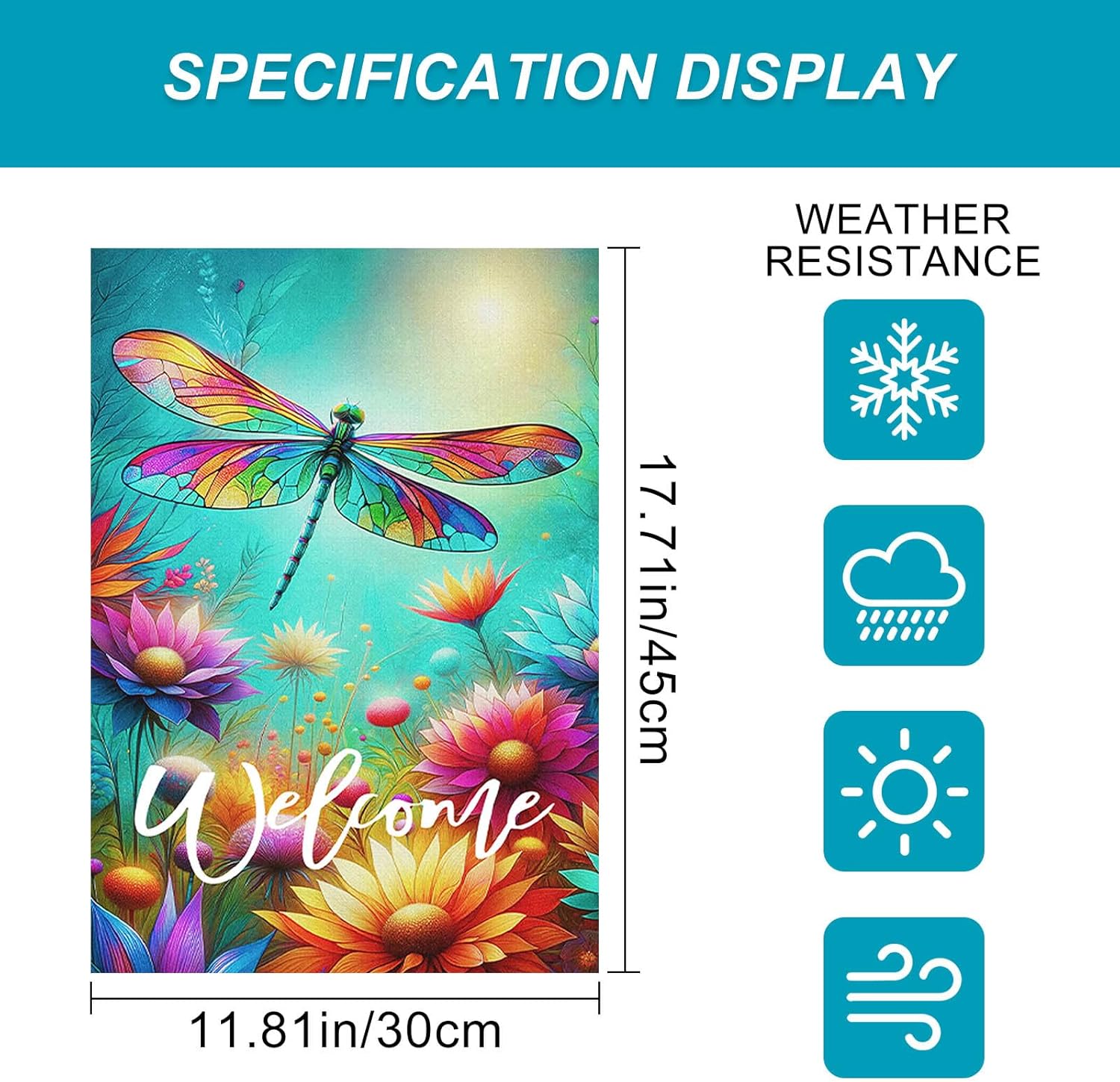 Welcome Garden Flag Spring Summer Garden Flag 12x18 Inch Double Sided Dragonfly Flags Colorful Flower Yard Lawn Porch Patio Outdoor Decorative Banner - Image 5