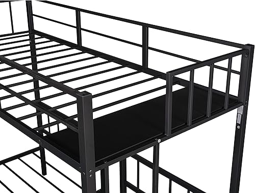 Miniatura 8 de Litera triple estructura metálica HABITRIO 3 camas individuales con barandilla de longitud completa escalera lateral no necesita somier muebles que