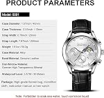 HANPOSH Men's Watch Analog Quartz Watch Dress Business Waterproof Watches for Men with Date Month Display Casual Leather Watch Strap