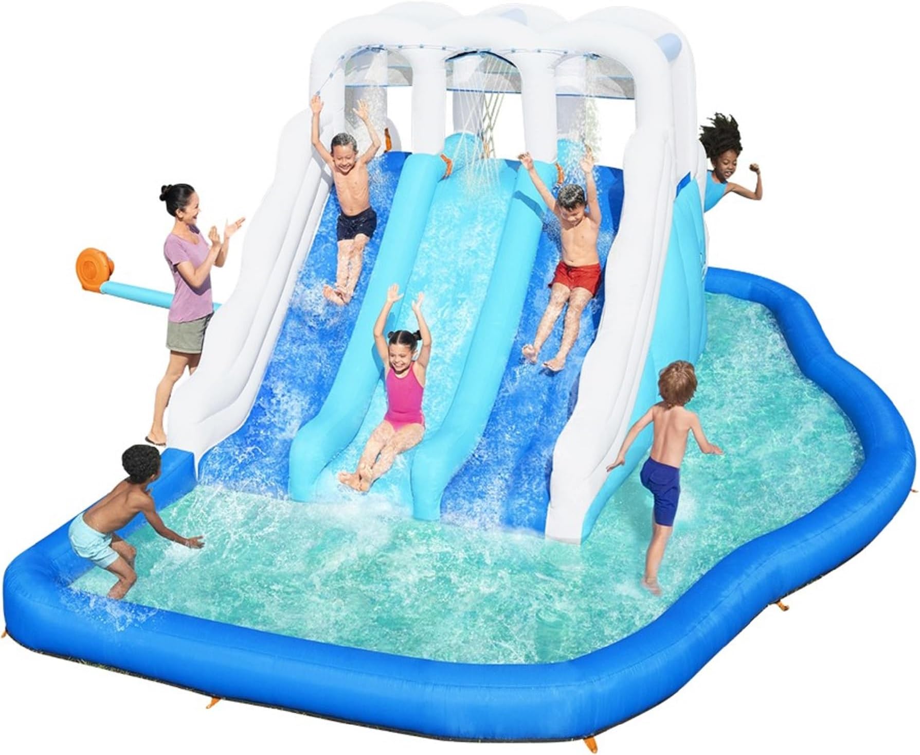 Bestway H2OGO! Tidal Trifecta Kids Inflatable Water Park | Inflatable Triple Slide and Splash Pool | Great for Kids Ages 5 and Up