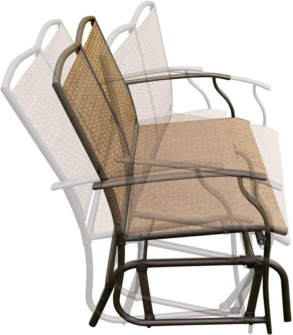 Outdoor Swing Glider Chair for 2 Persons, Rocking Seating Patio Bench w/Coated Steel Frame, Patio Loveseat for Backyard, Garden
