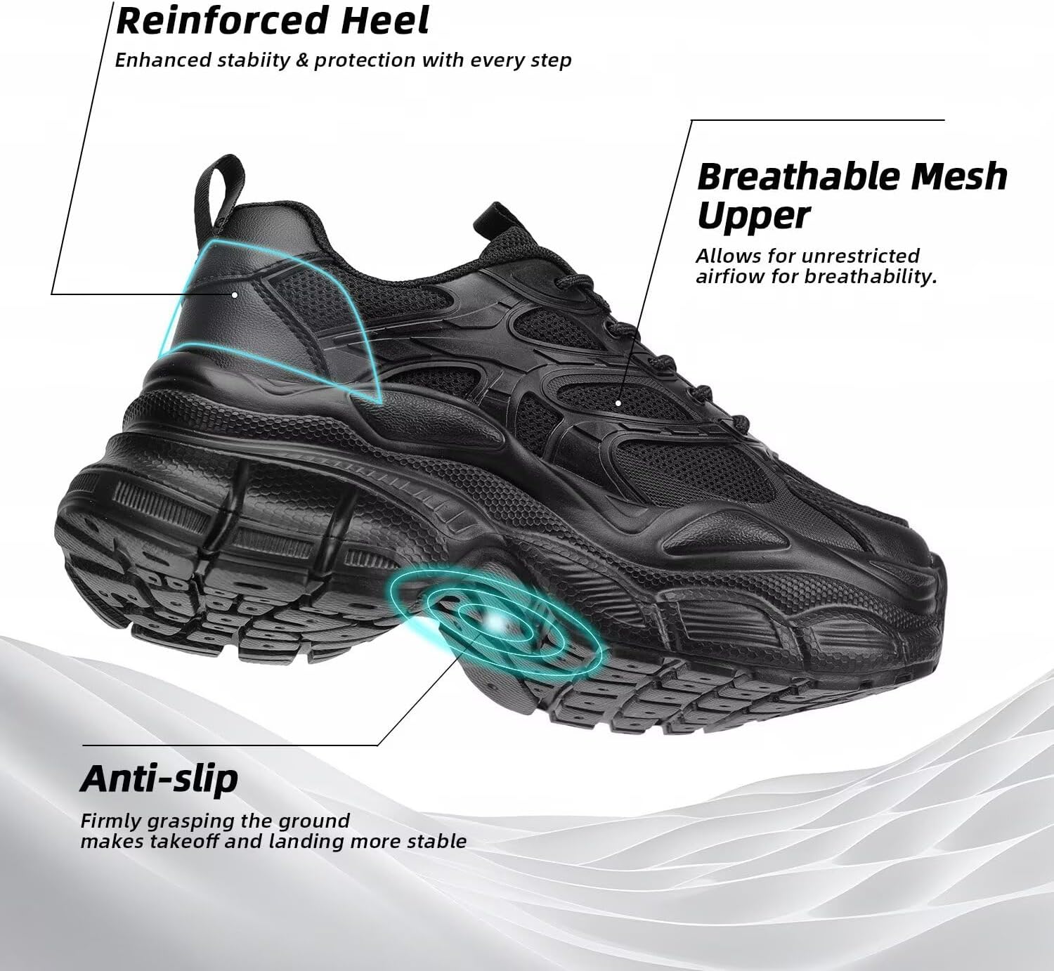 Kundork Womems Walking Shoes Running Tennis Fashion Sneakers Athletic Gym Workout Comfortable Breathable Lightweight - Image 7