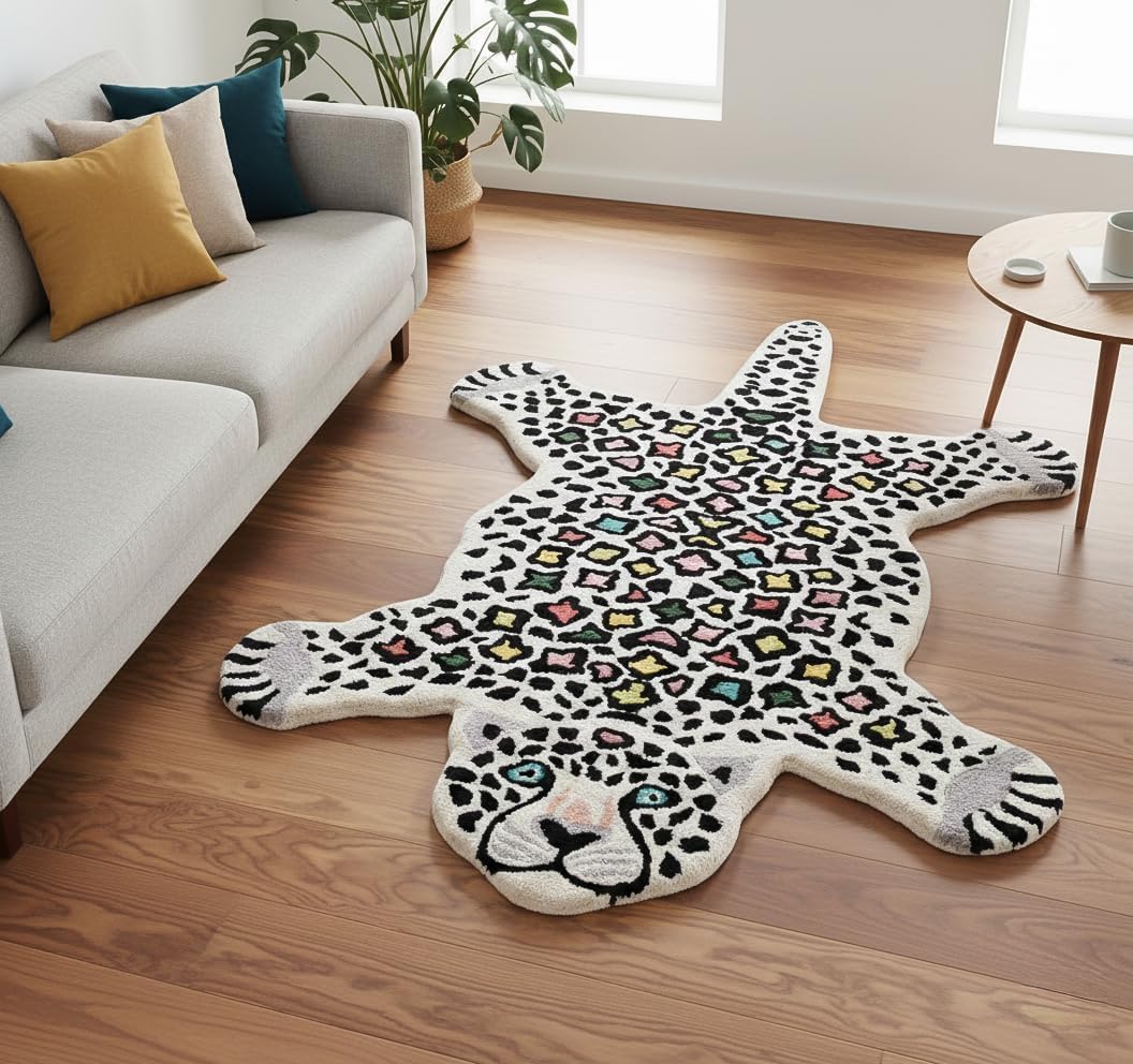 Premium Hand-Tufted Tiger Wool Area Rug - Soft, Plush & Durable Animal Print Carpet for Living Room, Bedroom & Dining Room Decor (Tiger A, 2' x 3')