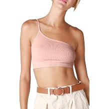 NIKIBIKI Women Seamless One Shoulder Ribbed Bralette, Made in U.S.A