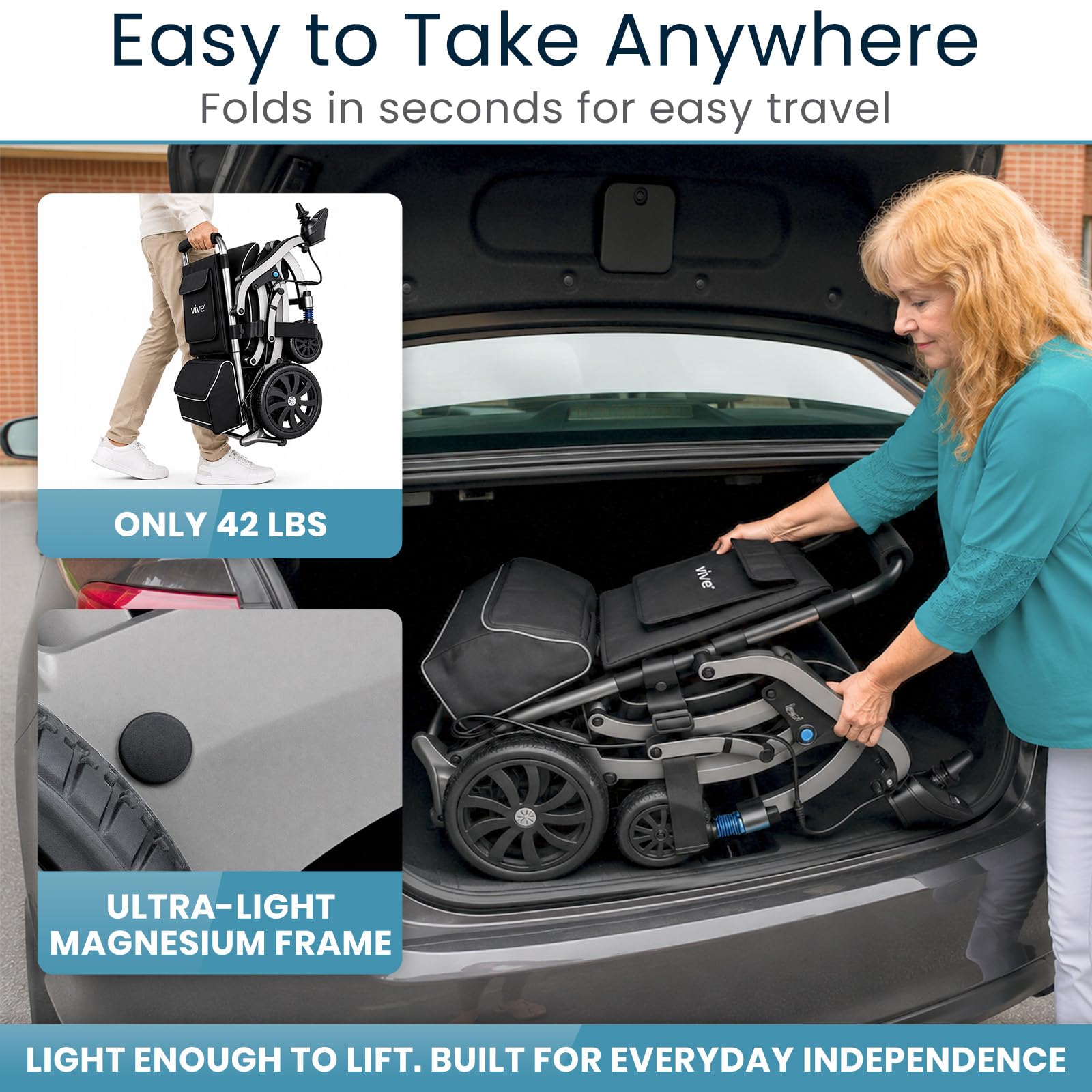 Lightweight Electric Wheelchair - Vive Airframe -3 Lightweight Electric Wheelchair - Vive Airframe -3