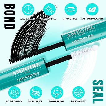AMZGIRL Black Bond and Seal Lash Glue,Waterproof Lash Cluster Glue