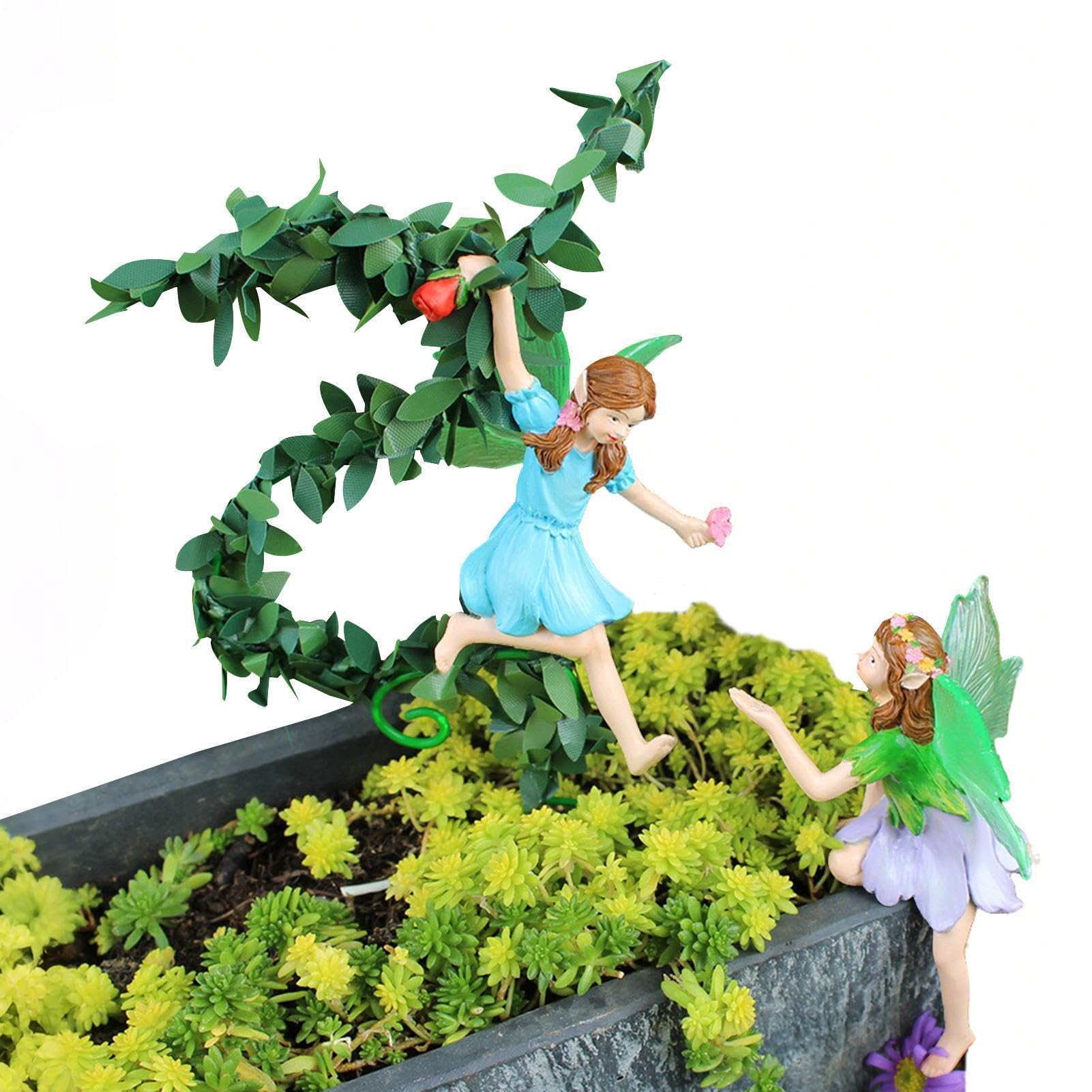 Statuette de fée pour grimpante avec éclairage intégré, idéale pour parterre et cour