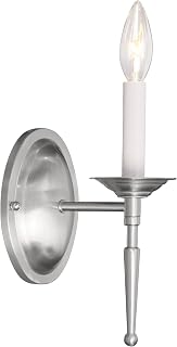 Livex Lighting 5121-91 Williamsburgh 1-Light Wall Sconce, Brushed Nickel