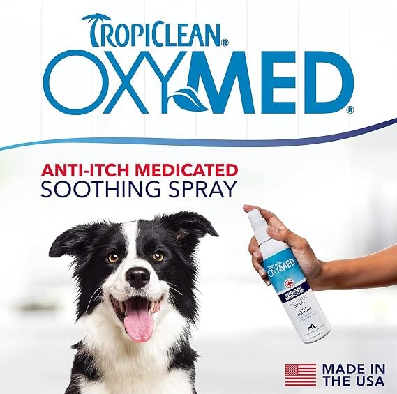 TropiClean OxyMed Hot Spot Treatment Spray for Dogs, Quick Relief, 8oz