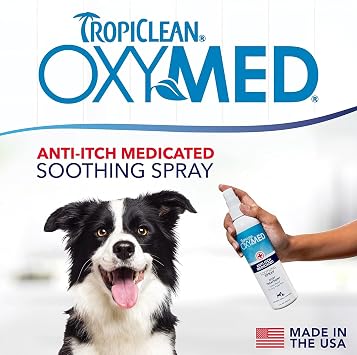 TropiClean OxyMed Hot Spot Treatment Spray for Dogs, Quick Relief, 8oz
