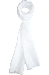 Royal Silk Dashing White Silk Aviator Scarf Pure 100% Silk – 8” x 60”