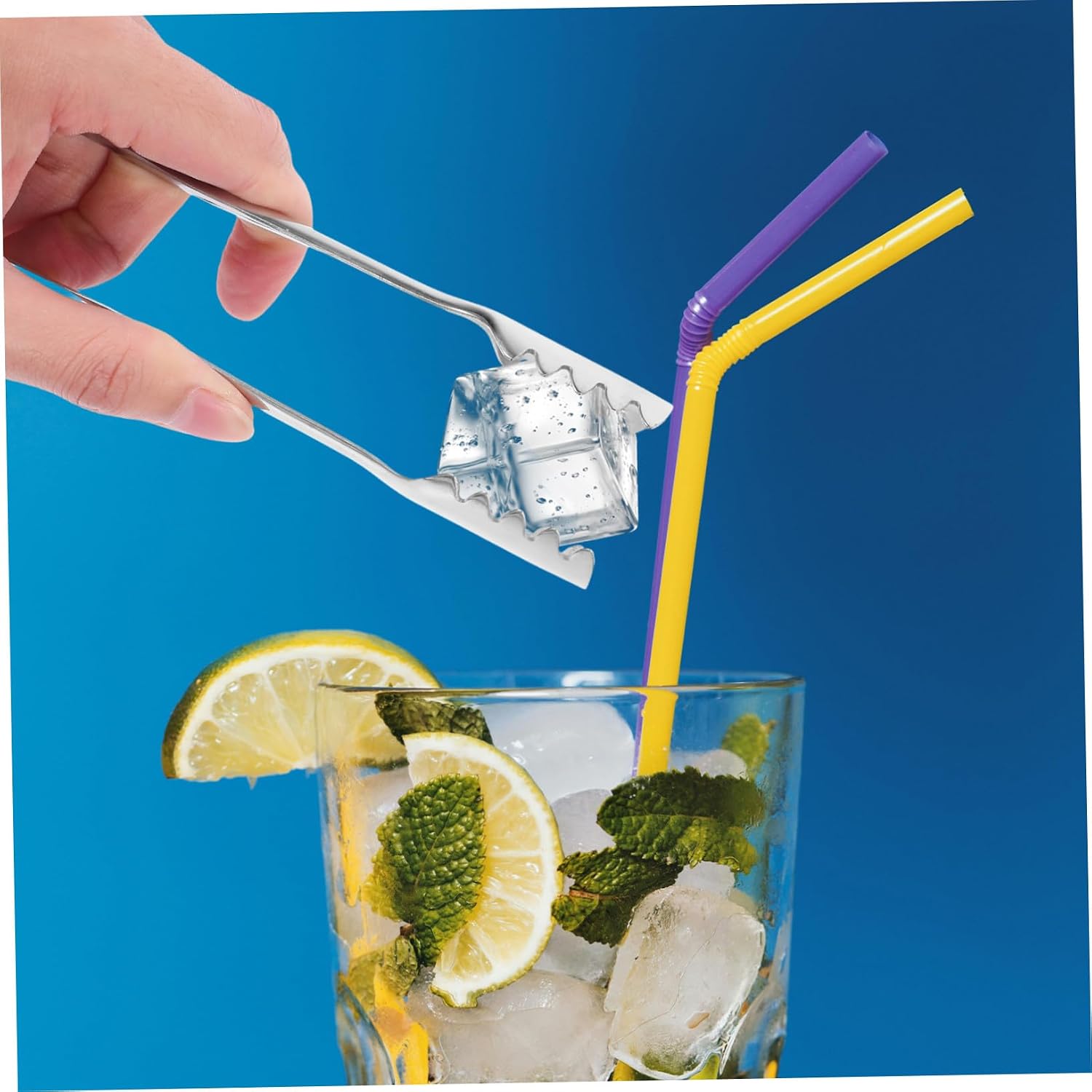 Stainless Steel Ice Cube Tongs with Teeth Portable Food Clip for Ice Candy Bread Multipurpose Kitchen Tool and Toast Accessories Lightweight and Easy to Clean