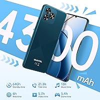 Vista 3 de OUKITEL Teléfono celular C53 desbloqueado, 6.6" HD+ pantalla Waterdrop Android 14, teléfono inteligente 4300mAh, 8GB+64GB/1TB Octa Core, cámara Azul