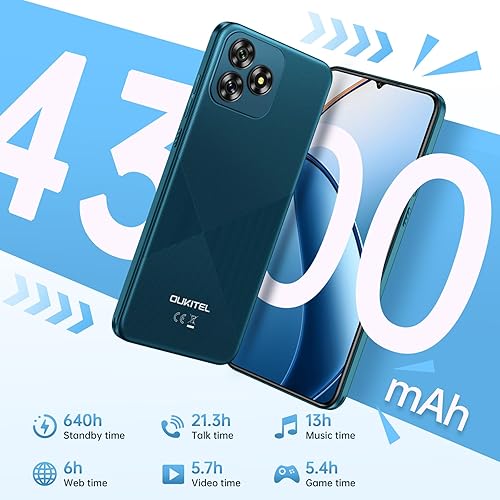Miniatura 3 de OUKITEL Teléfono celular C53 desbloqueado, 6.6 "HD+ pantalla Waterdrop Android 14, 4300mAh Smartphone, 8GB+64GB1TB Octa Core, 13MP cámara principal,