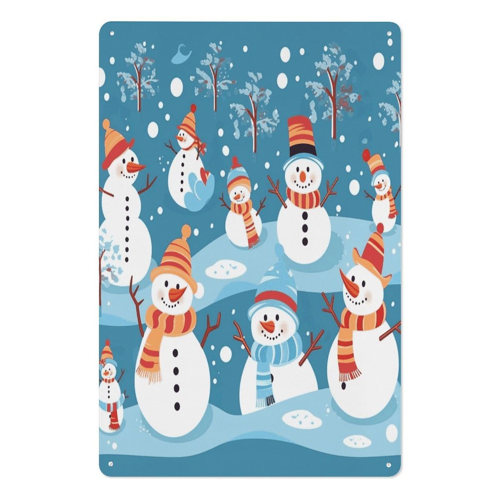 Adfgyerh Style Snowman Tin Sign Hanging Art Prints,Wall Decor For Gifting And Party Decoration 7.9X11.8 Inch,Wall Art For Home Garden Greenhouse Living Room Bedroom Yard