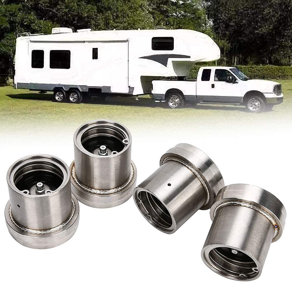 4pcs 2.441in Stainless Steel Trailer Bearing with Protective Buddy Bra Accessory, Automatic Check Function