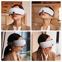 Vista 9 de TOLOCO Masajeador de ojos con calor, música Bluetooth, compresión, masajeador de ojos eléctrico ajustable, mejora el sueño, vacaciones, cumpleaños