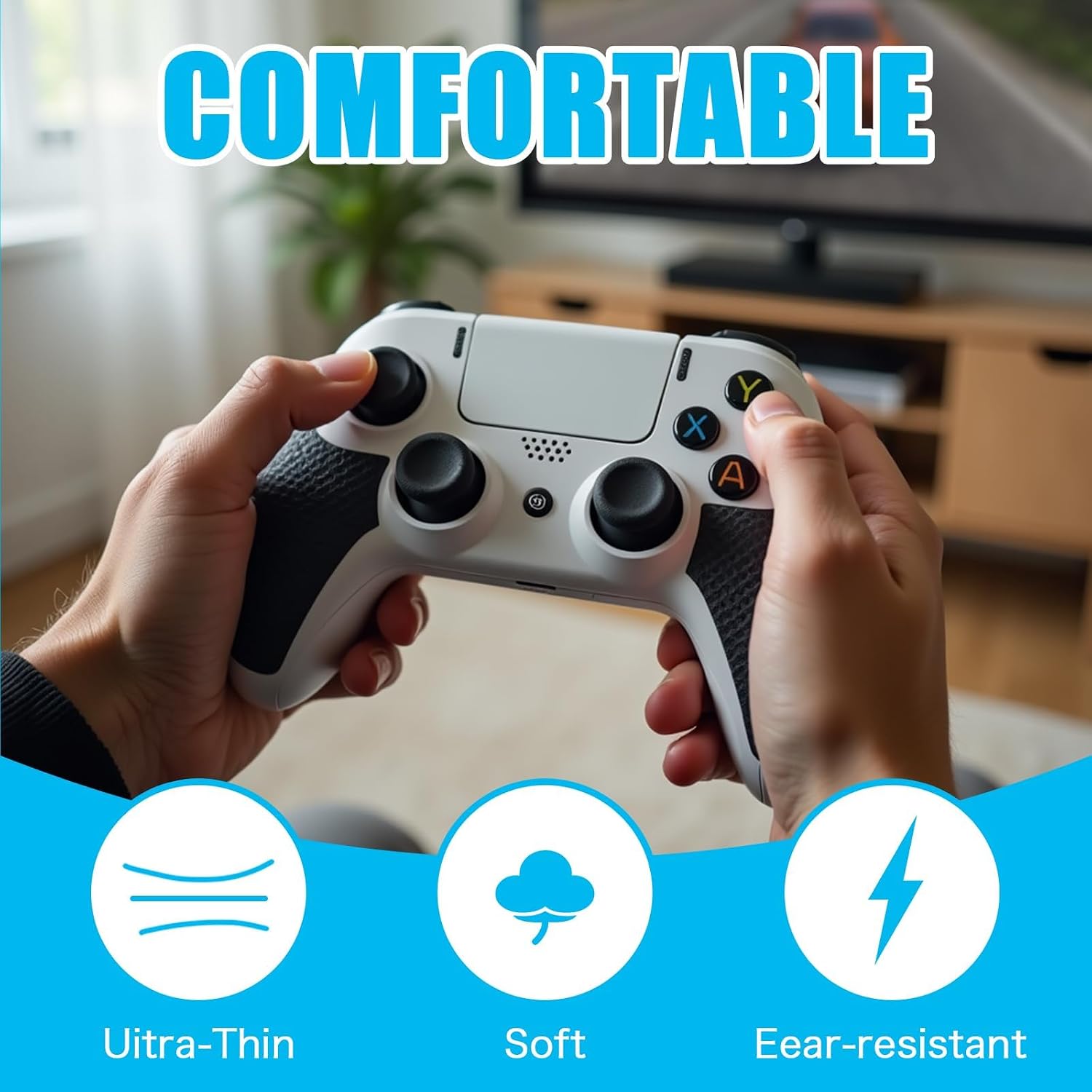 Black Rubber Grip Anti Slip Tape(1" x 10 FT),Heavy Duty Waterproof Non-Abrasive Tape Cushion Pad for Indoor & Outdoor,Making Handles or Contact Surfaces Safer