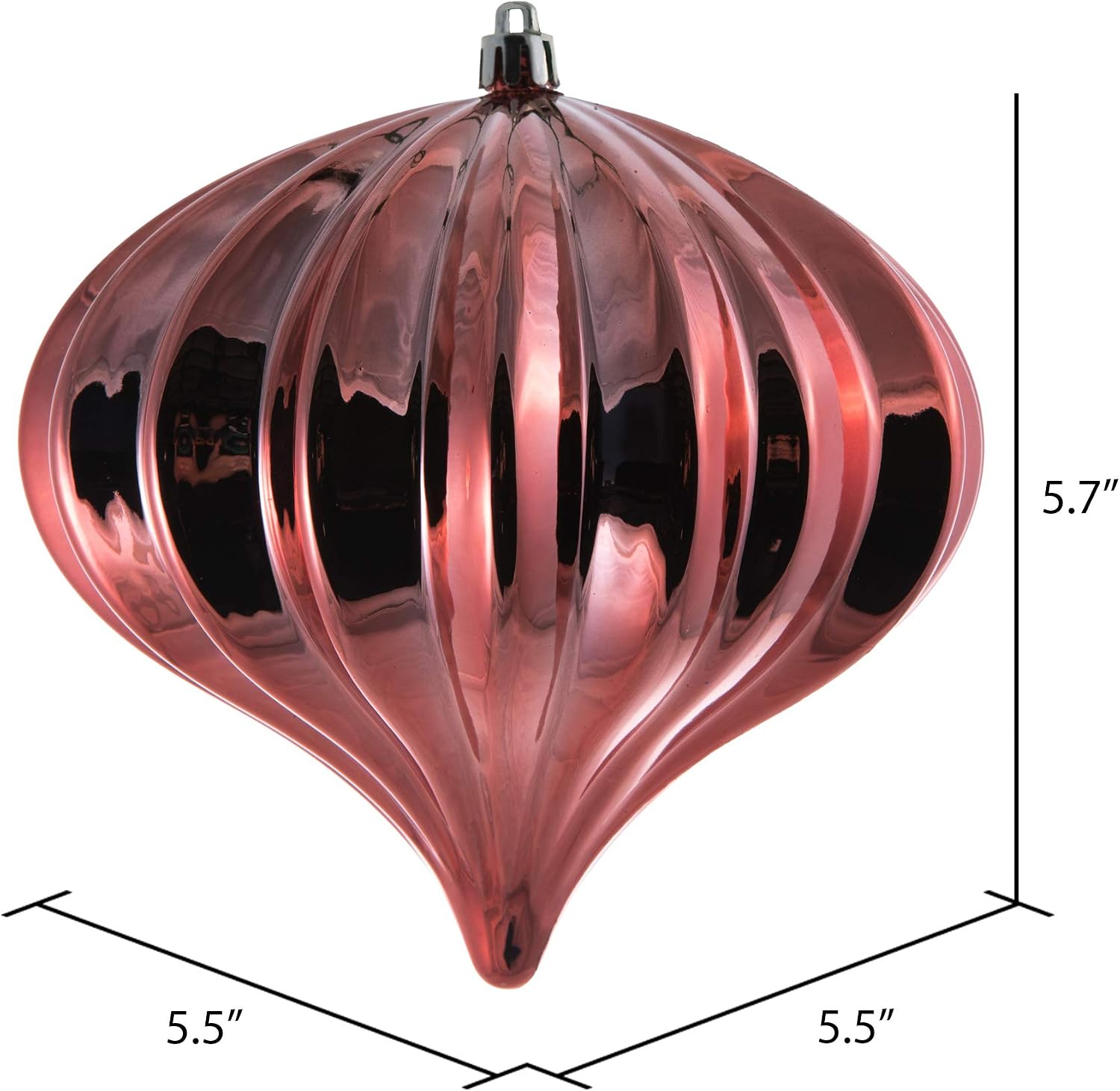 Vickerman 5.7" x 5.5" Coral Shiny Onion Christmas Ornament, UV Treated, Set of 3