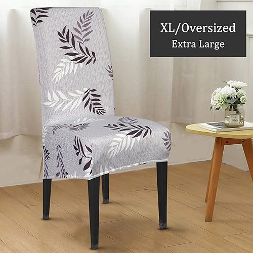 Miniatura 2 de YYQS - Paquete de 4 fundas elásticas para sillas de comedor, extra grandes, extraíbles, lavables, suaves, de elastano, respaldo alto, fundas para