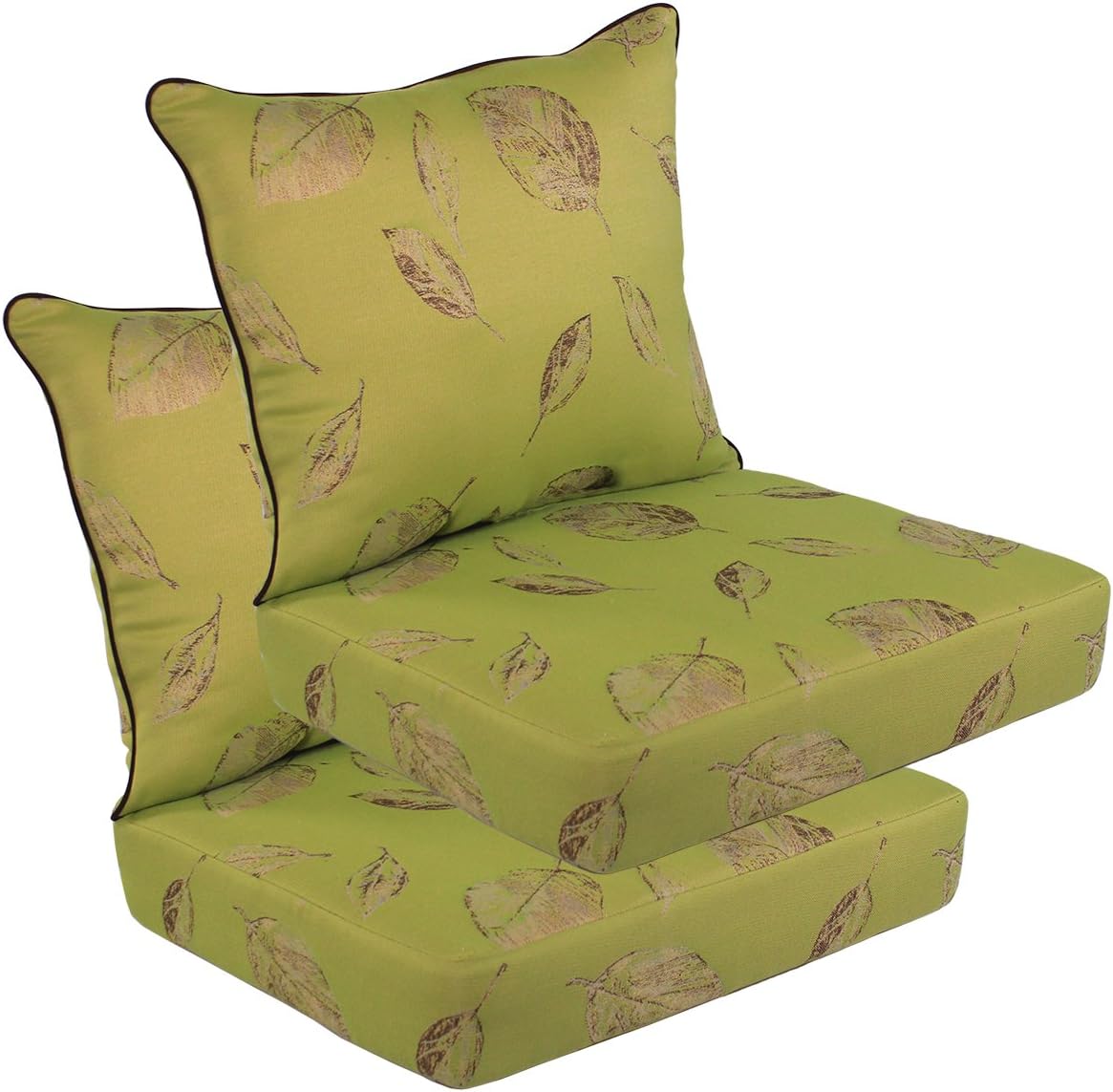 Comfort Classics Set of 2 Deep Seating Outdoor Dining Chair Cushions 24x 48x 5T; H-24 in Sunbrella Fabric Parrot Inc.