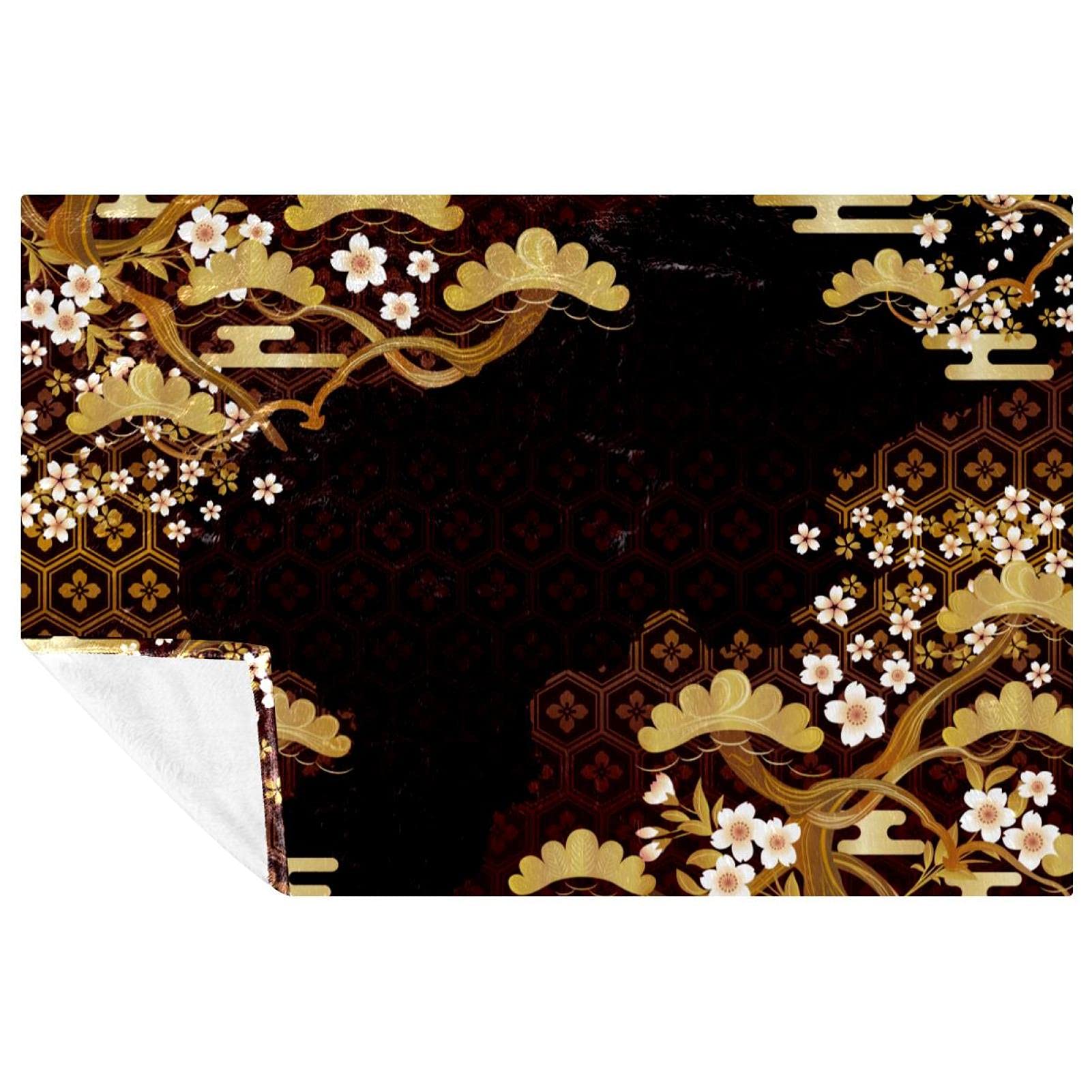 Couverture de camping et pique-nique à imprimé fleurs de pin japonais 150x100cm