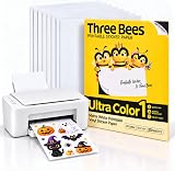 THREE BEES Printable Vinyl Sticker Paper in White