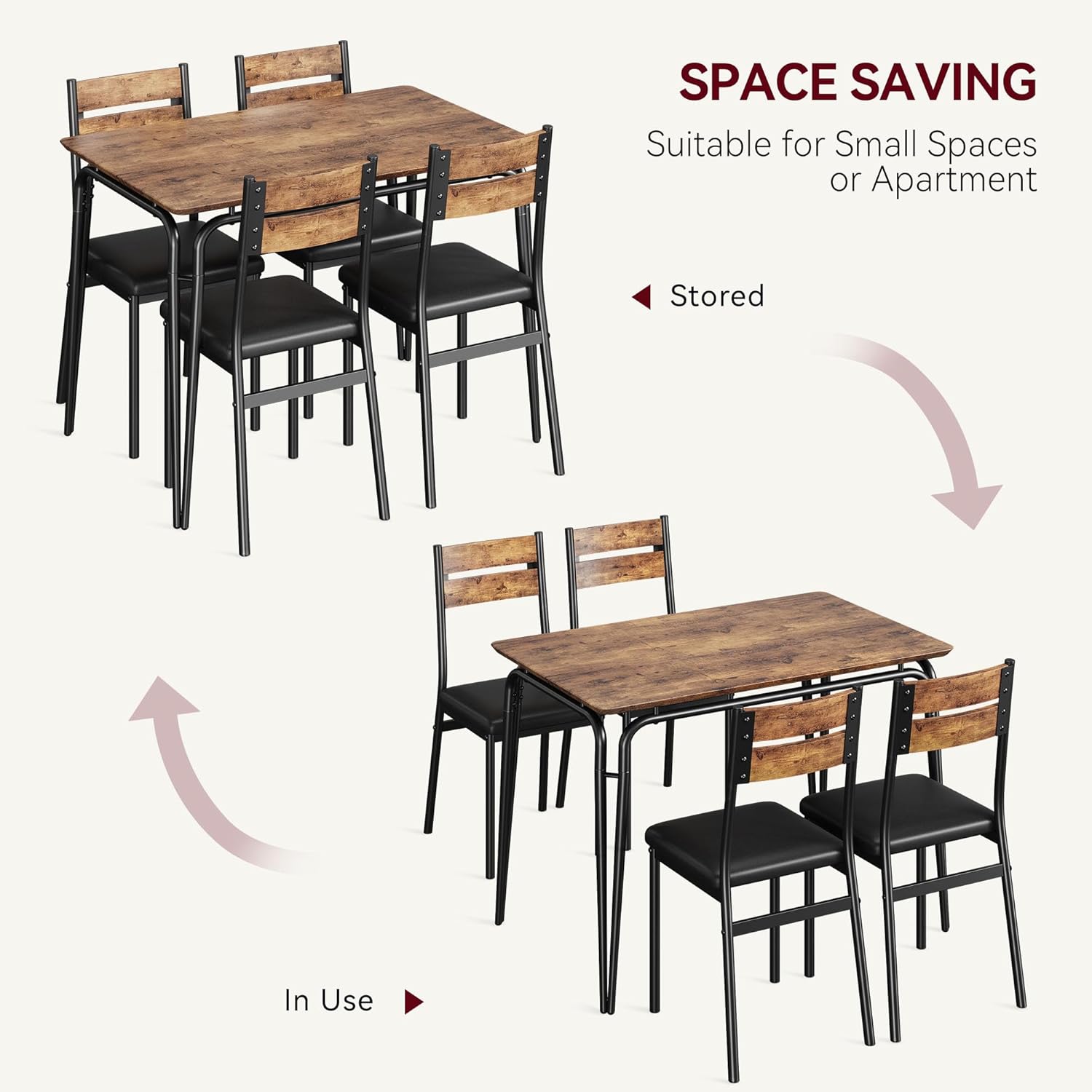 Features of GarveeHome Dining Table: Round Corners, Vintage Tabletop, Thick Board