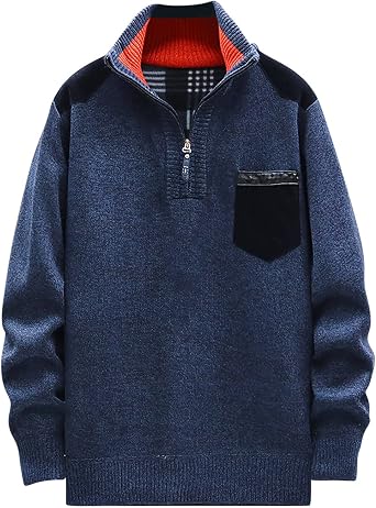 Cardigan Sweaters for Men Long Sleeve Knitted Pullover Sweater Fashion Stand Collar Comfort Fit Jackets Coat 2023