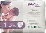 Bambo Nature Premium Baby Diapers (SIZES 0 TO 6 AVAILABLE), Size 1, 36 Count