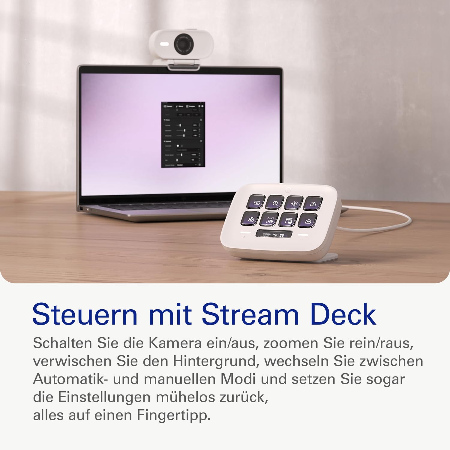 Elgato Facecam Neo Full HD-Webcam mit Sichtschutzkappe, Lichtkorrektur, USB-C, Plug & Play
