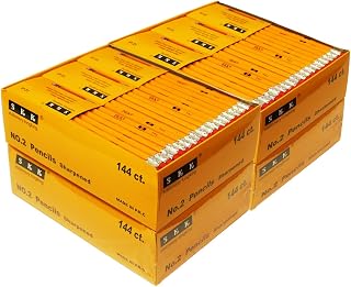 SKKSTATIONERY 576 Count #2 HB Pencils | Pre-sharpened, Yellow pencils, With Erasers, Bulk for Classroom, Office & Back to School, 4 Boxes of 144