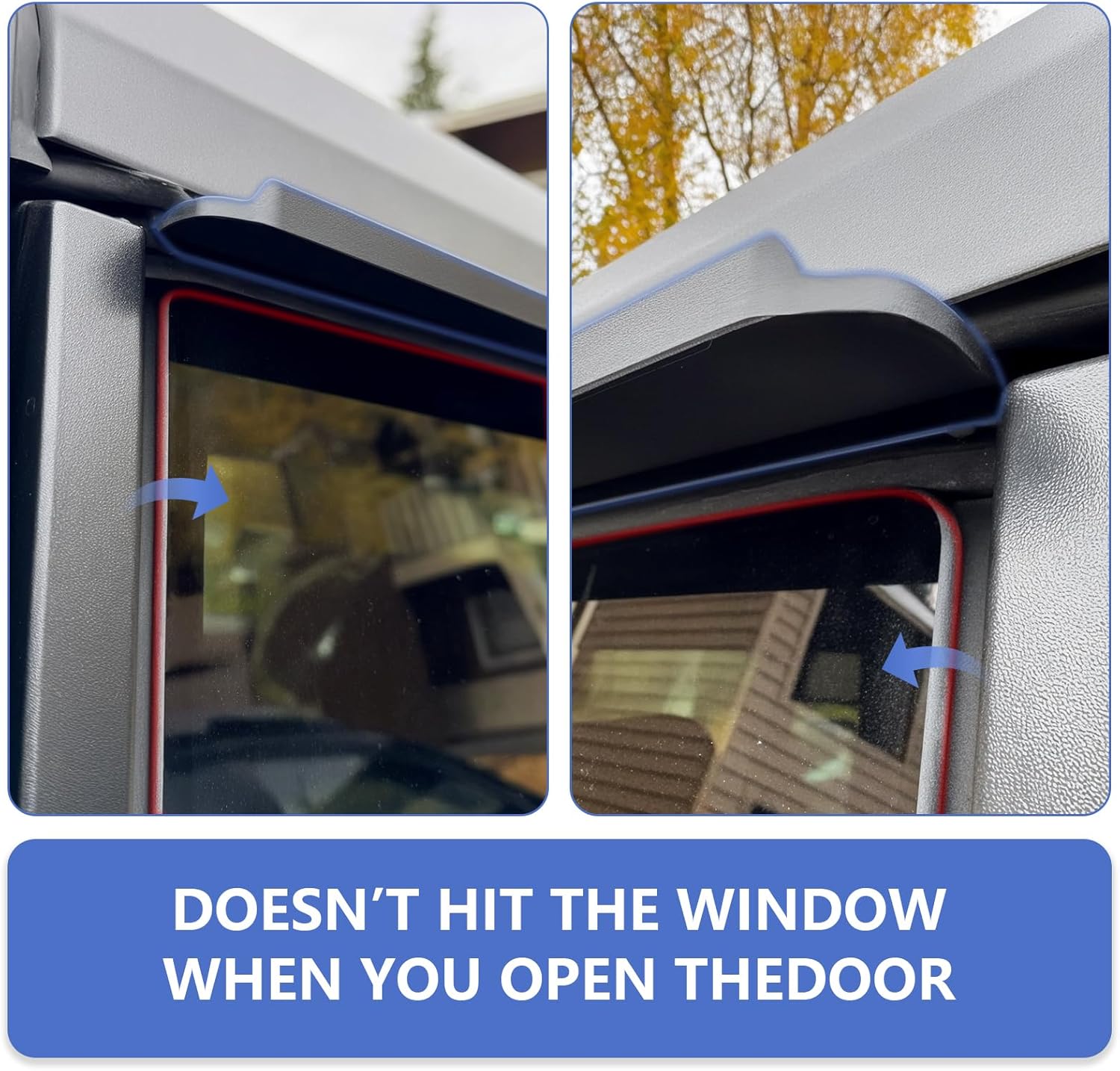 Rain Guards Window Visors Compatible with Ford Bronco 2021 2022 2023 2024 2025 4-Door Out-Channel Vent Shades Vent Deflectors Rain Visors(Not Sport)(4 Door)