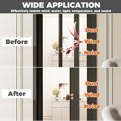 Miniatura 2 de Burlete de sellado de puerta, tira de sellado de puerta en forma de D, tira de sellado para ventanas para aislamiento de marcos de puerta con gran