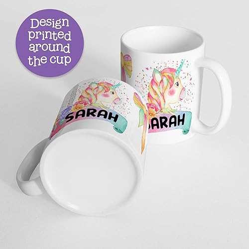 Miniatura 3 de Personalized Watercolor Unicorn Kids Mug with Name, Lightweight Polymer