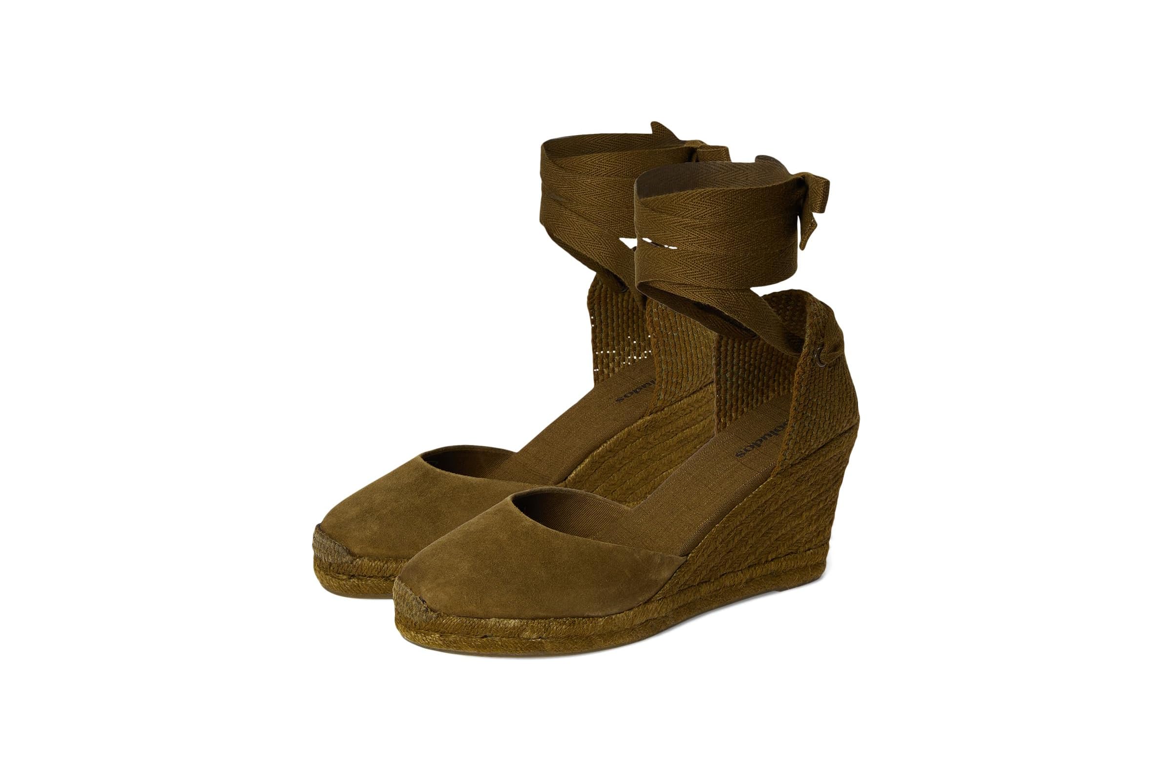 Soludos Leather Marseille Wedge oliva green