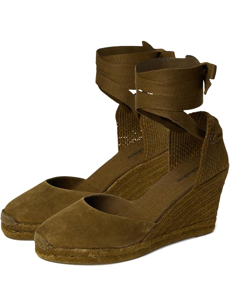 Soludos Marseille Wedge Espadrillas Con Zeppa Donna - Pelle Scamosciata, Cinturino Alla Caviglia
