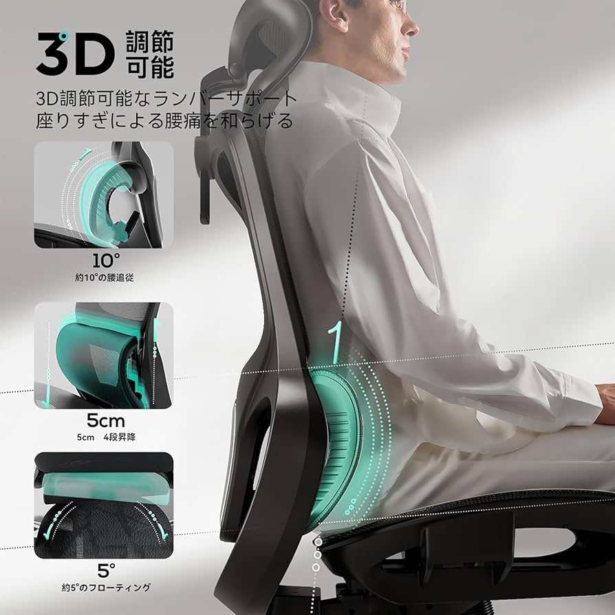 Amazon.co.jp: Hbada P2 オフィスチェア デスクチェア 椅子 テレワーク