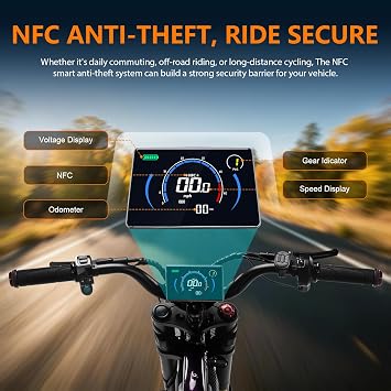 4700W Electric Off-Road E-Bike for Adults & Teens, 60V 32Ah Detachable Battery, 110 Miles Range, 50MPH, 19 Non-Slip Tires, Dual Suspension, NFC Anti-Theft, Hydraulic Brakes