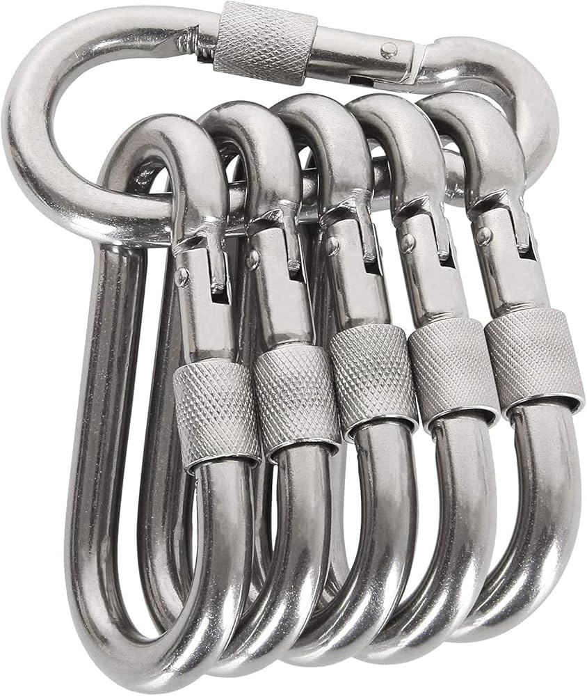 Amazon.com : Acquwistach Locking Carabiner Clips 6 Pack 2.36