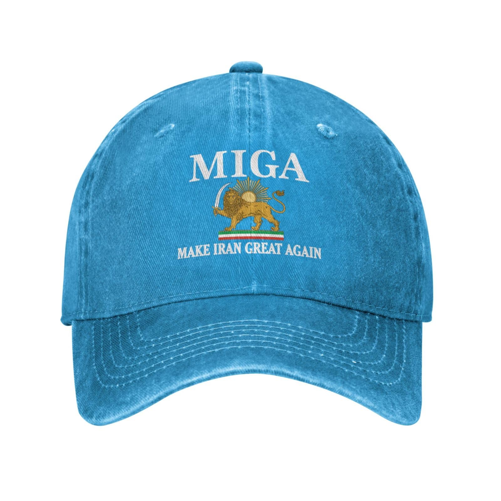 KWQDOZF Make Iran Great Again Hat Miga Trucker Cap for Men Women Blue